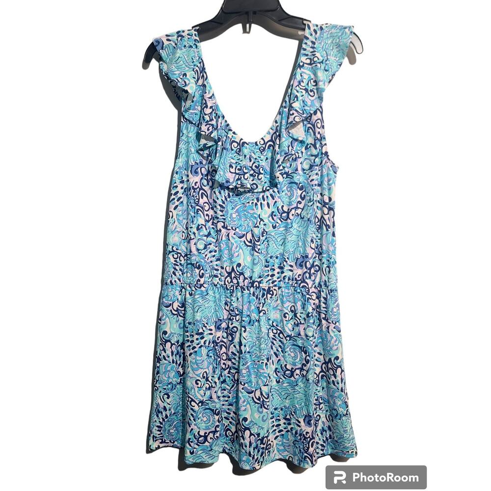 Lilly Pulitzer Alessa Romper Ruffle Neckline Sleeveless Dress